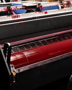 Das Farbwerk mit unserem Pantone Rot